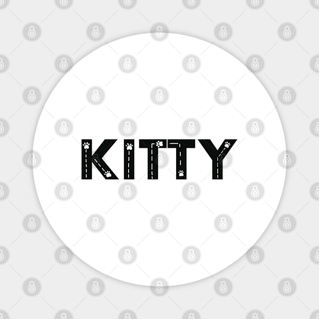 Kitty cat name made of hand drawn paw prints Magnet by GULSENGUNEL